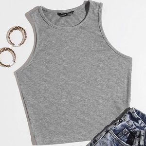Shein grey cropped tank top